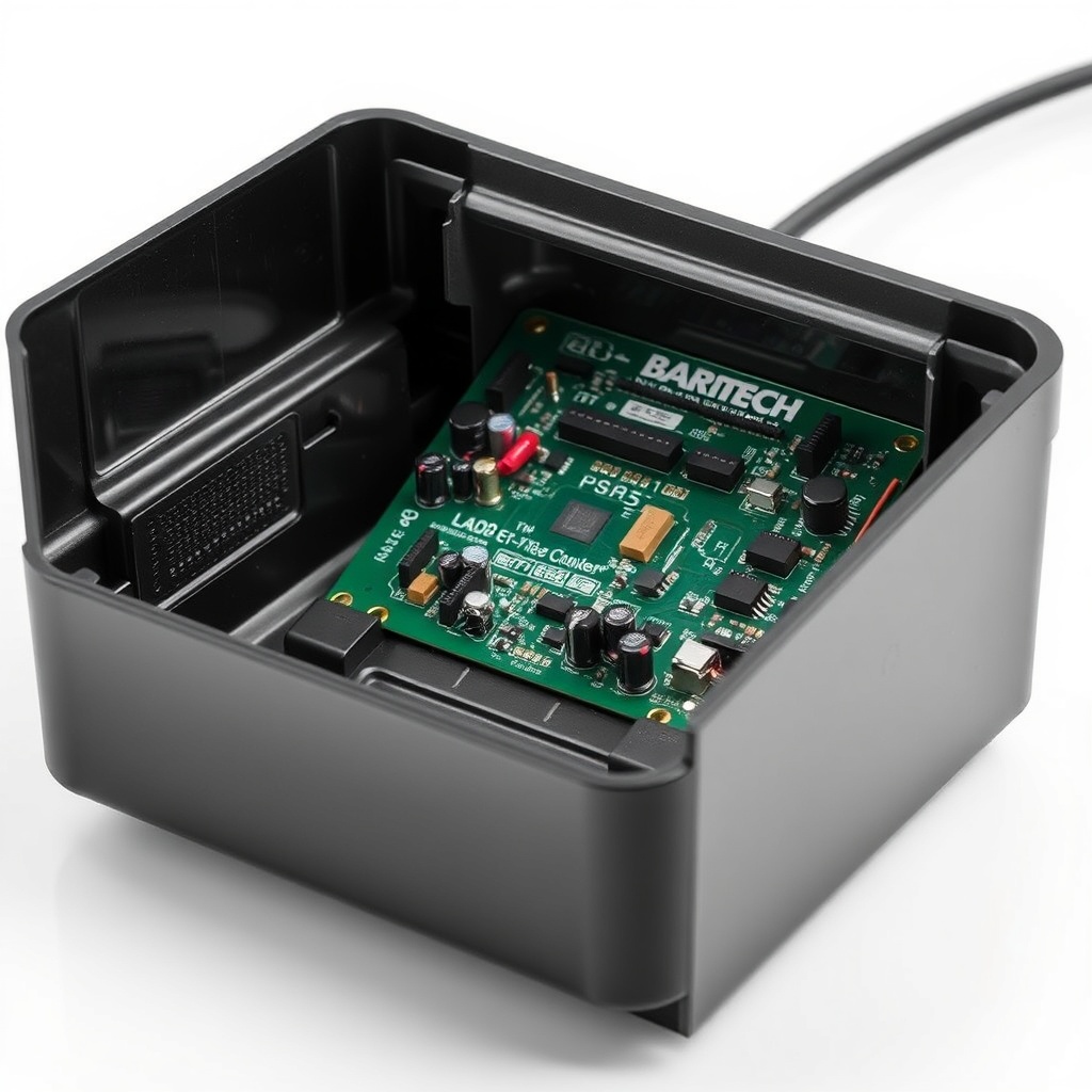 <clean photorealistic photo of the BarnTech EF-5000 casing with the cover removed