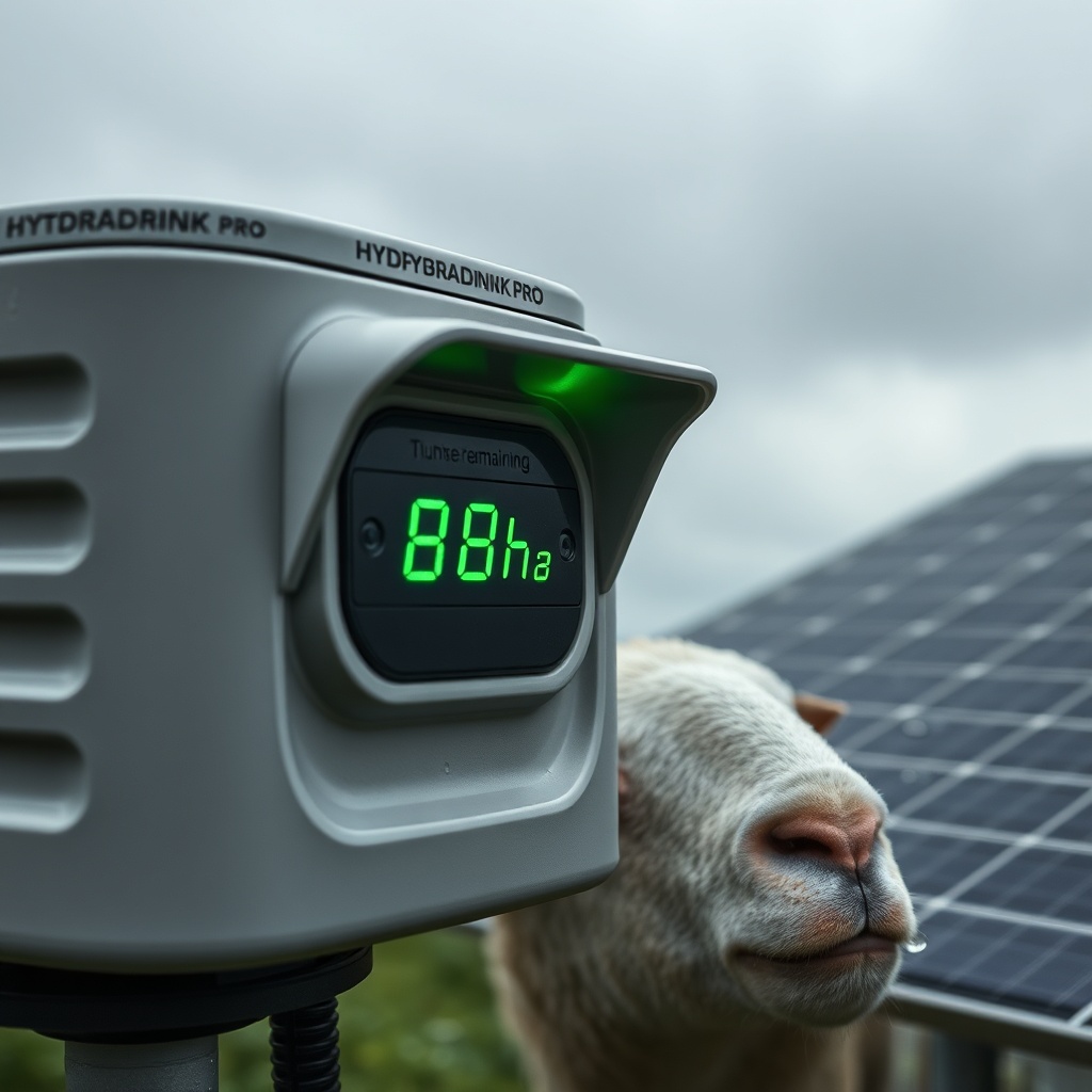 Photorealistic close-up of the HydraDrink Pro's control panel cover open